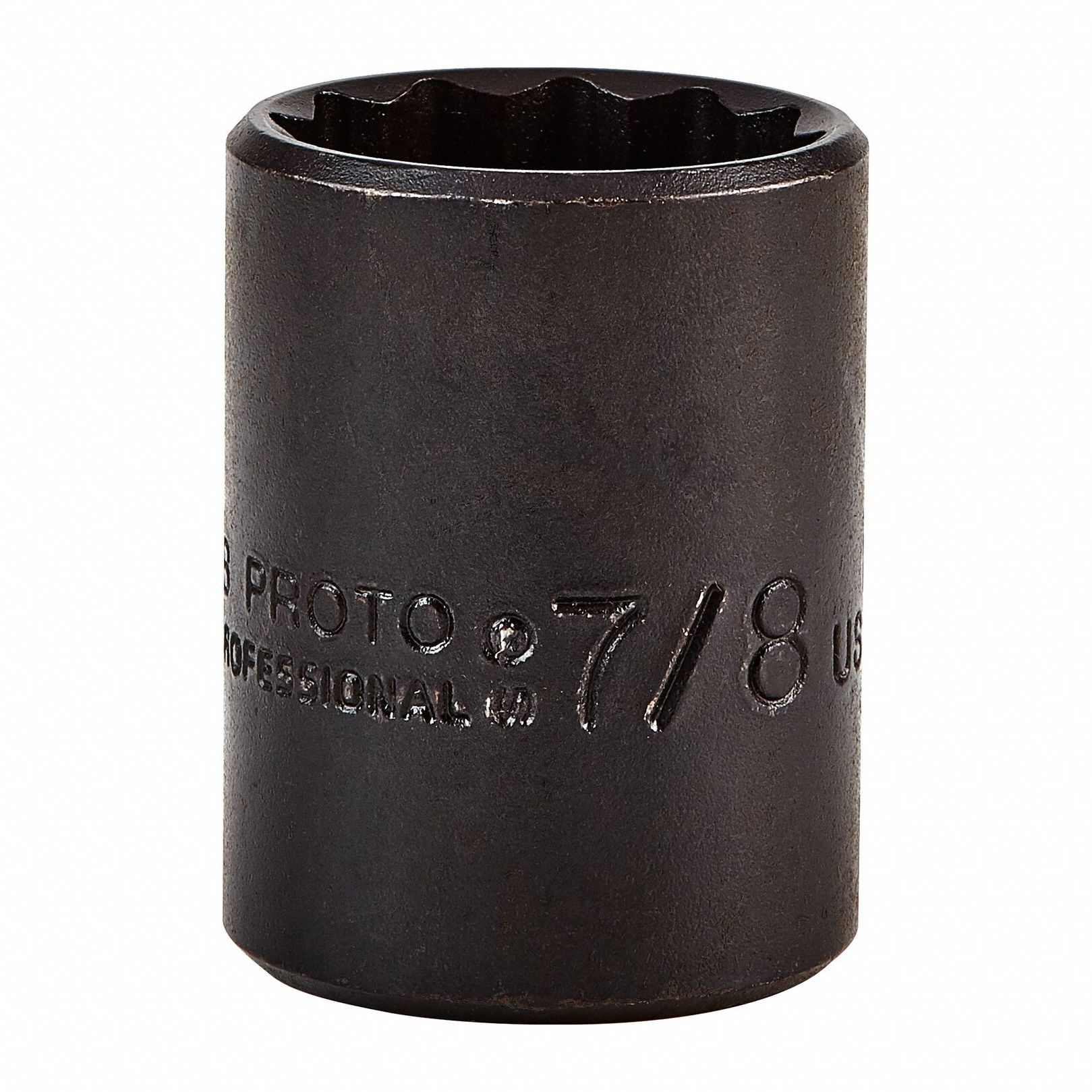 Socket: SAE, 1/2 in Drive Size, 7/8 in Socket Size, 12-Point, Std, Black Oxide, Socket