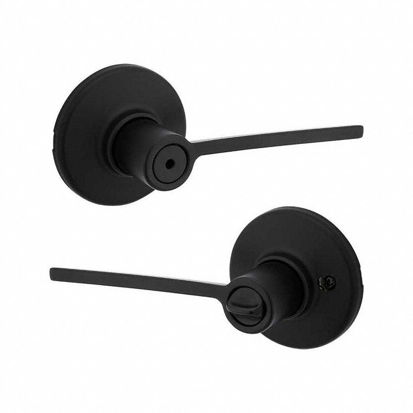 KWIKSET, Privacy Lever Locksets, Black, Door Lever Lockset