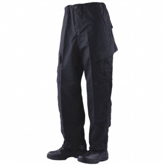 TRU-SPEC Men's Tactical Pants: L, Black, 36 in to 38 in Fits Waist Size, 34  in Inseam