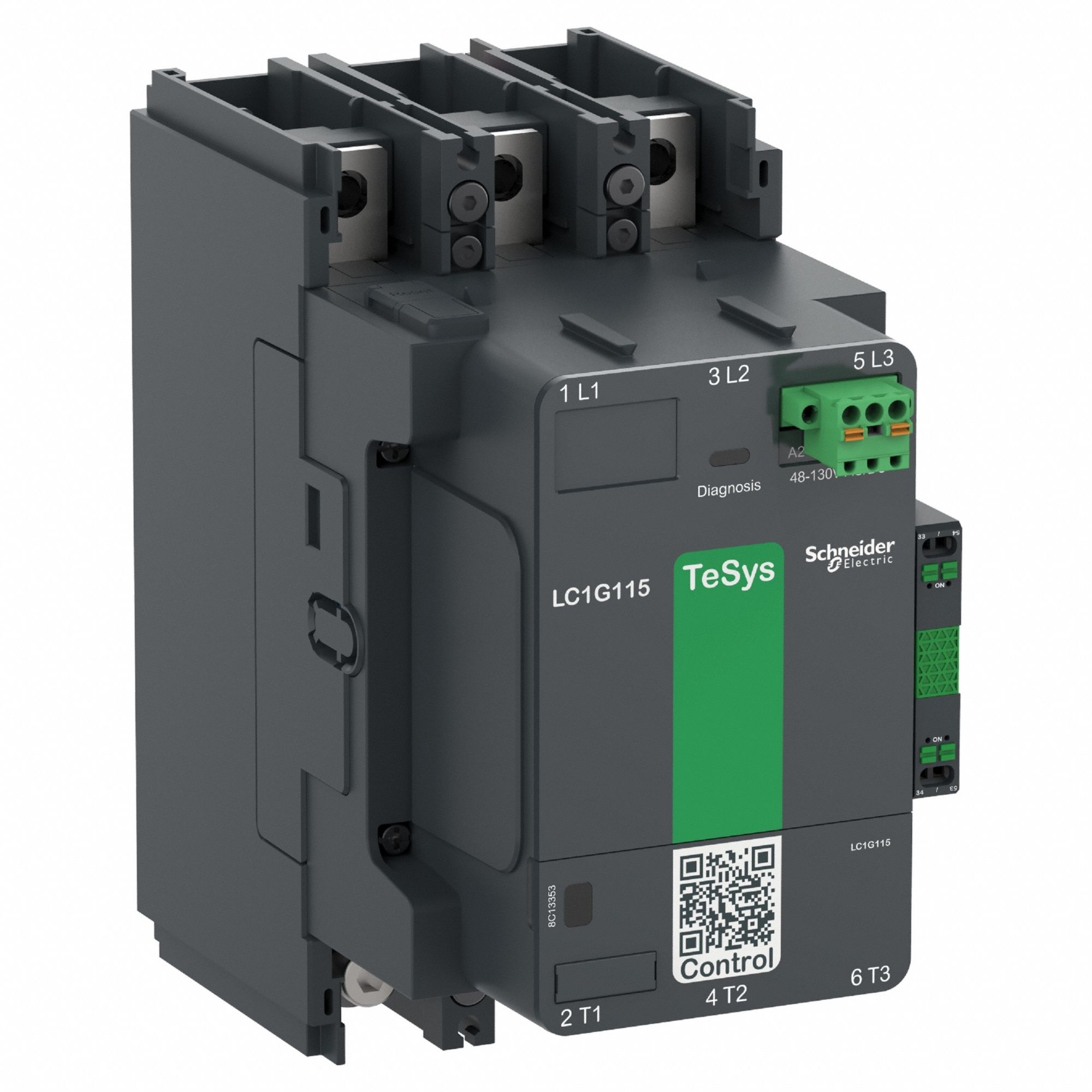 Magnetic Contactor: Non-Reversing, 3 Poles, 3NO Contacts, 115 A, 120V AC/240V AC Coil