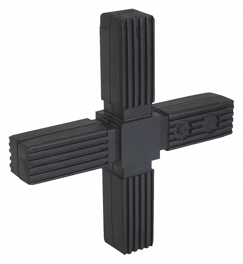 Square Tube, Connector, Four Way Flat