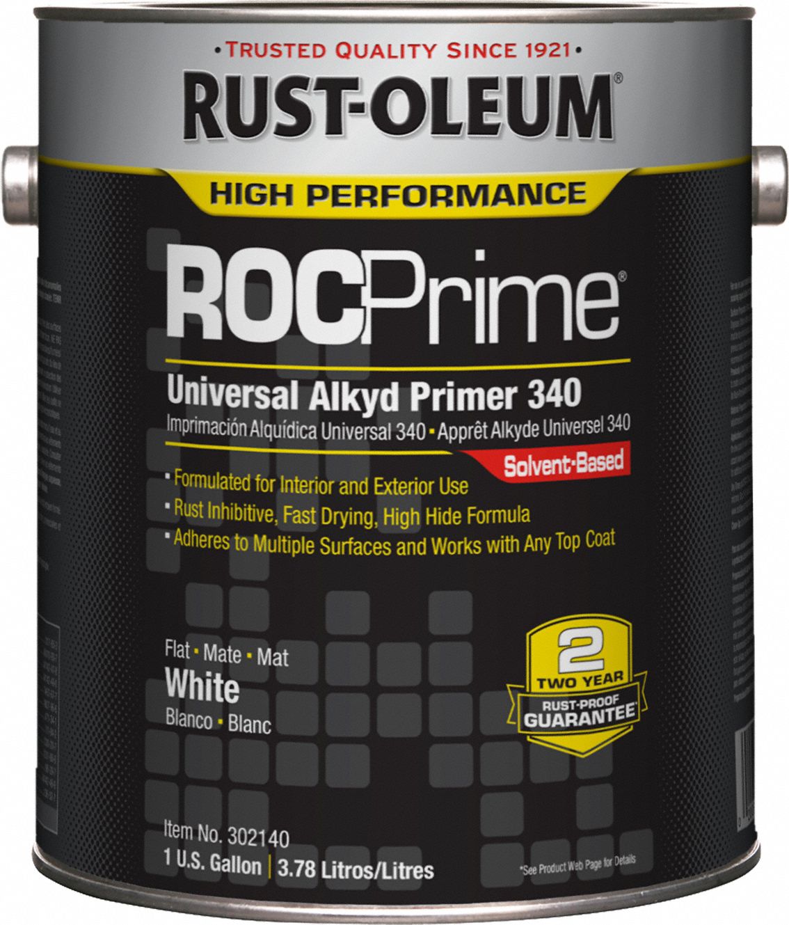 Alkyd Primer: Exterior/Interior, White, Concrete/Drywall/Metal/Wood, Primer, Oil, Flat