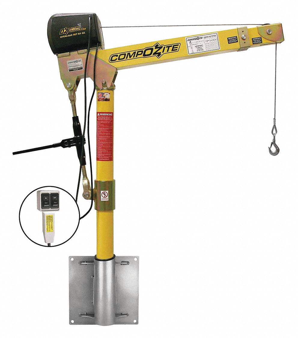 OZ LIFTING PRODUCTS Davit Crane Kit, 1,200 lb, Reach 22 in to 66 in