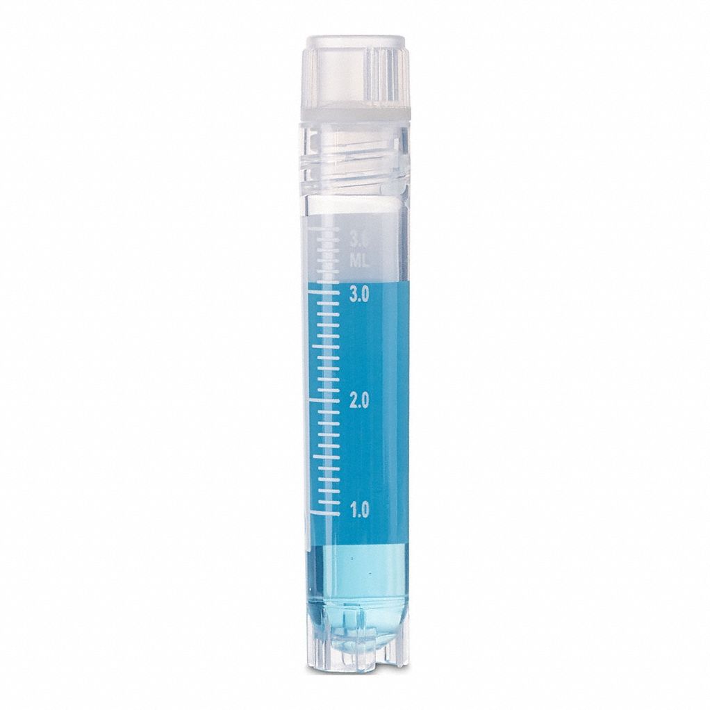 Cryogenic Vial: Polypropylene, 0.135 fl oz Capacity - oz, 4 mL Capacity - mL, Clear, Cryogenic