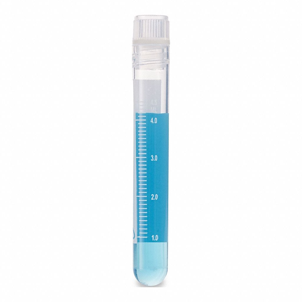Cryogenic Vial: Polypropylene, 0.169 fl oz Capacity - oz, 5 mL Capacity - mL, Clear, Cryogenic