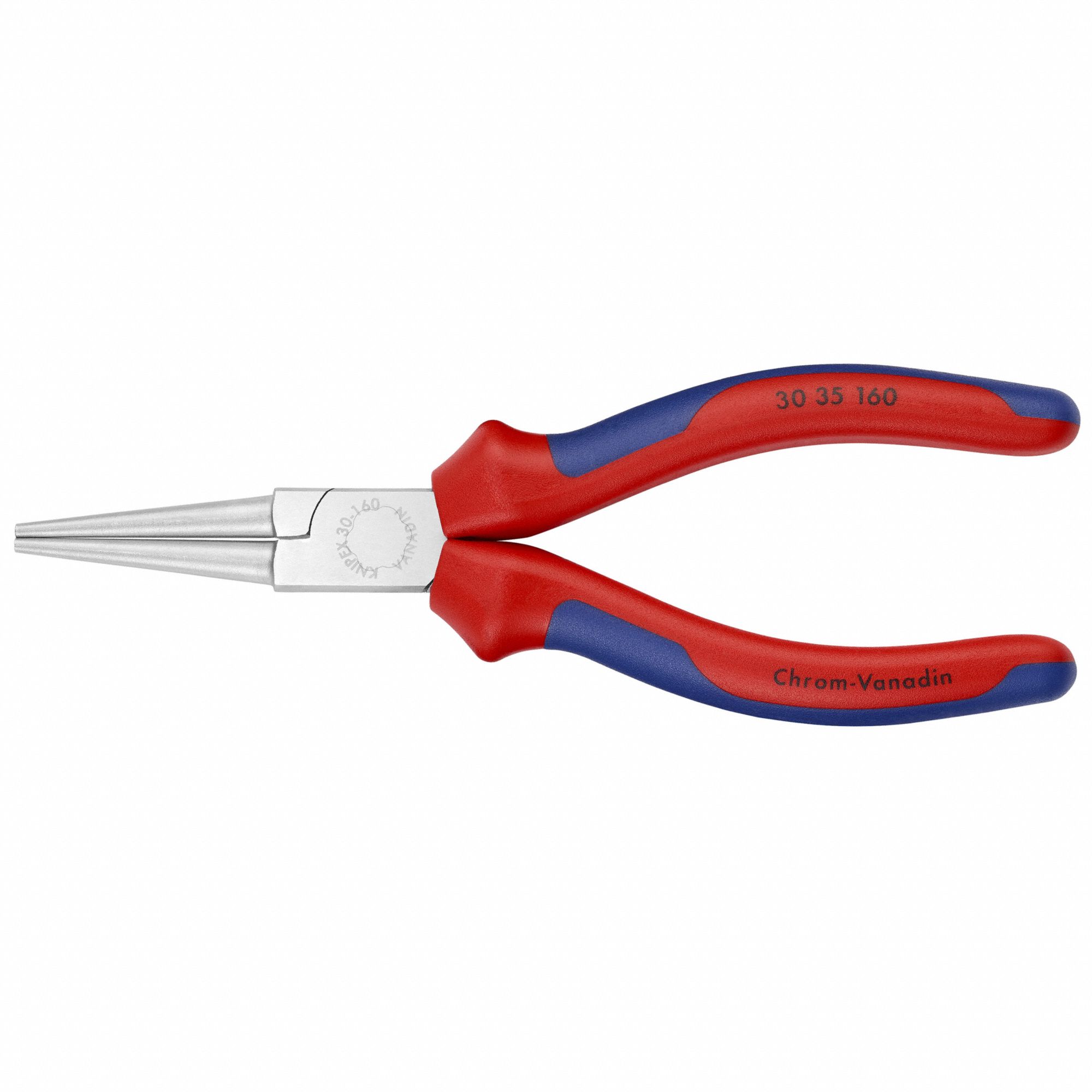 Long Nose Plier: 1 3/16 in Max Jaw Opening, 6 1/4 in Overall Lg, 2 in Jaw Lg, 3/16 in Tip Wd, Smooth