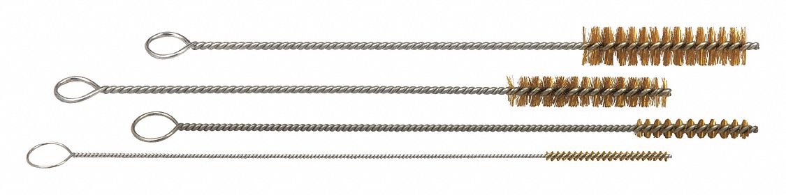 Mini Brush Set, Brass, Tube Diameter, PK4