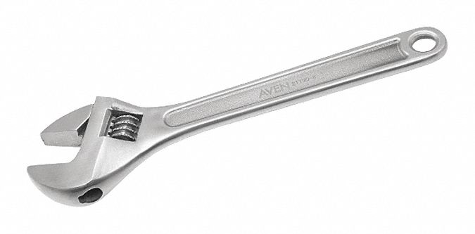 Adjustable Wrench, Stainless Steel, 8"