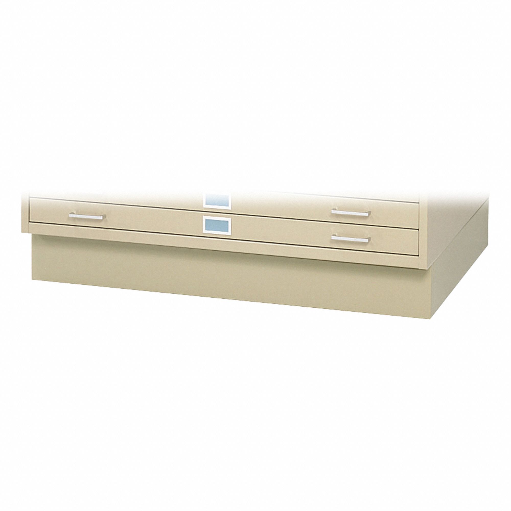 Flat File Cabinet Base: Tropic Sand, 6 in Overall Ht, 38 3/4 in Overall Dp