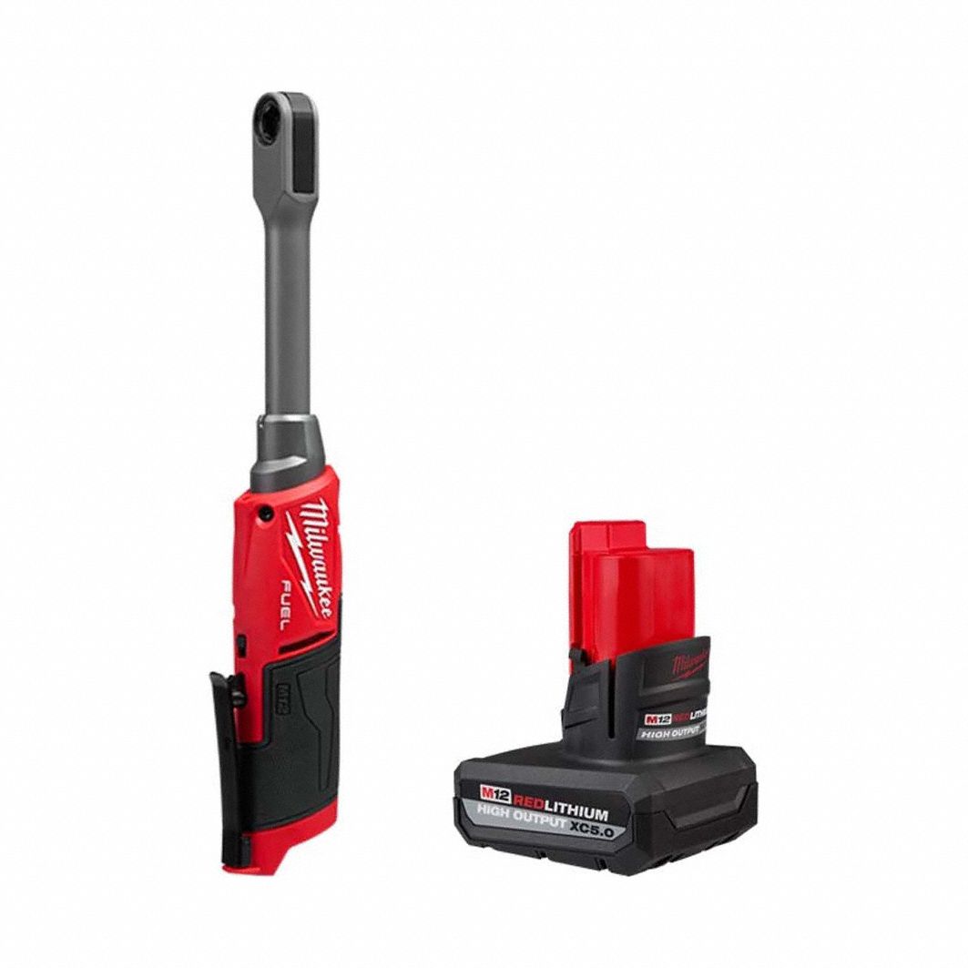 Ratchet Kit: 350 RPM No Load Speed, 1 3/16 in Head Wd, Brushless, 5.0 Ah, 12 V DC Volt