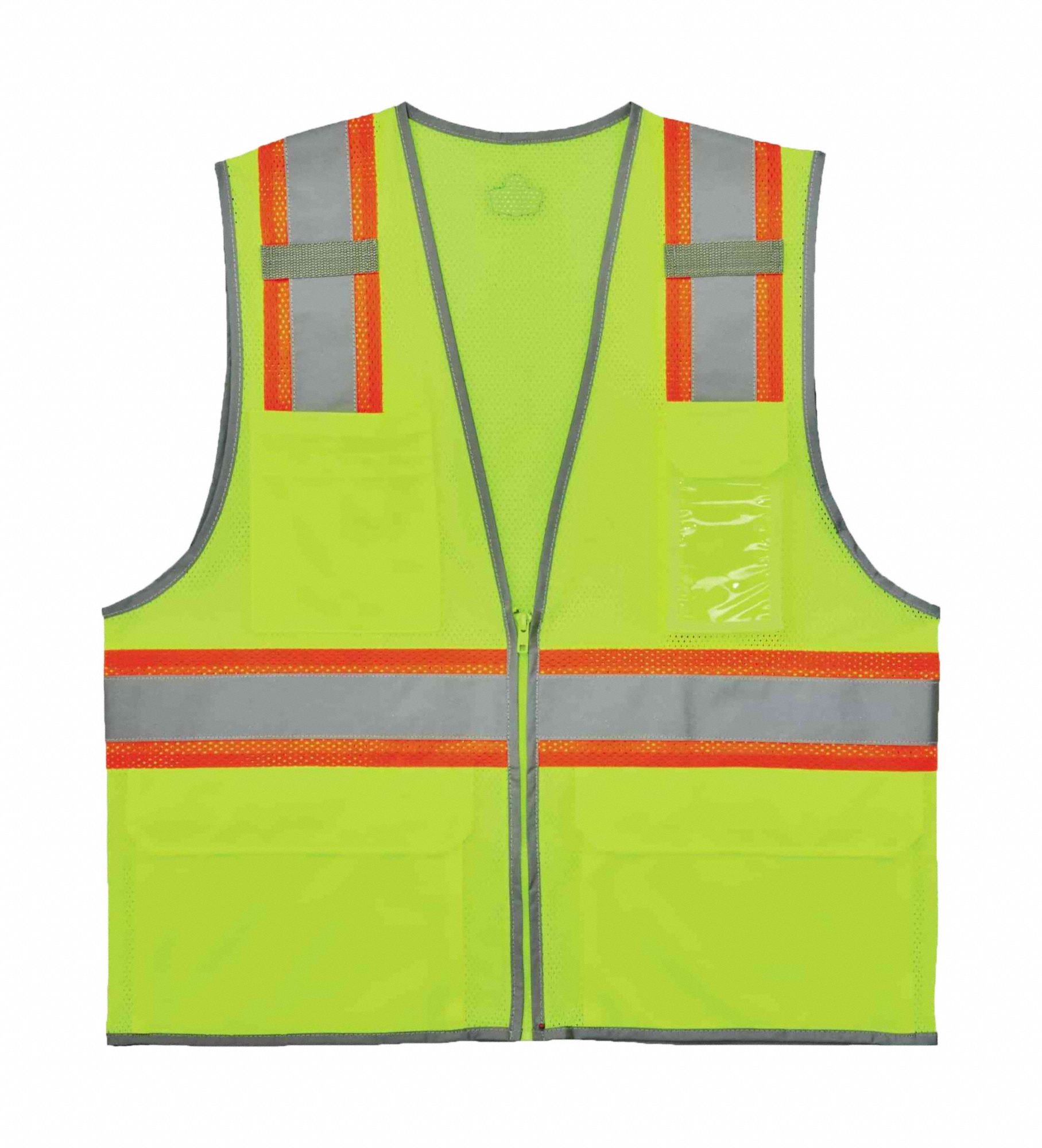 Two Tone Mesh Safety Vest, Lime S/M