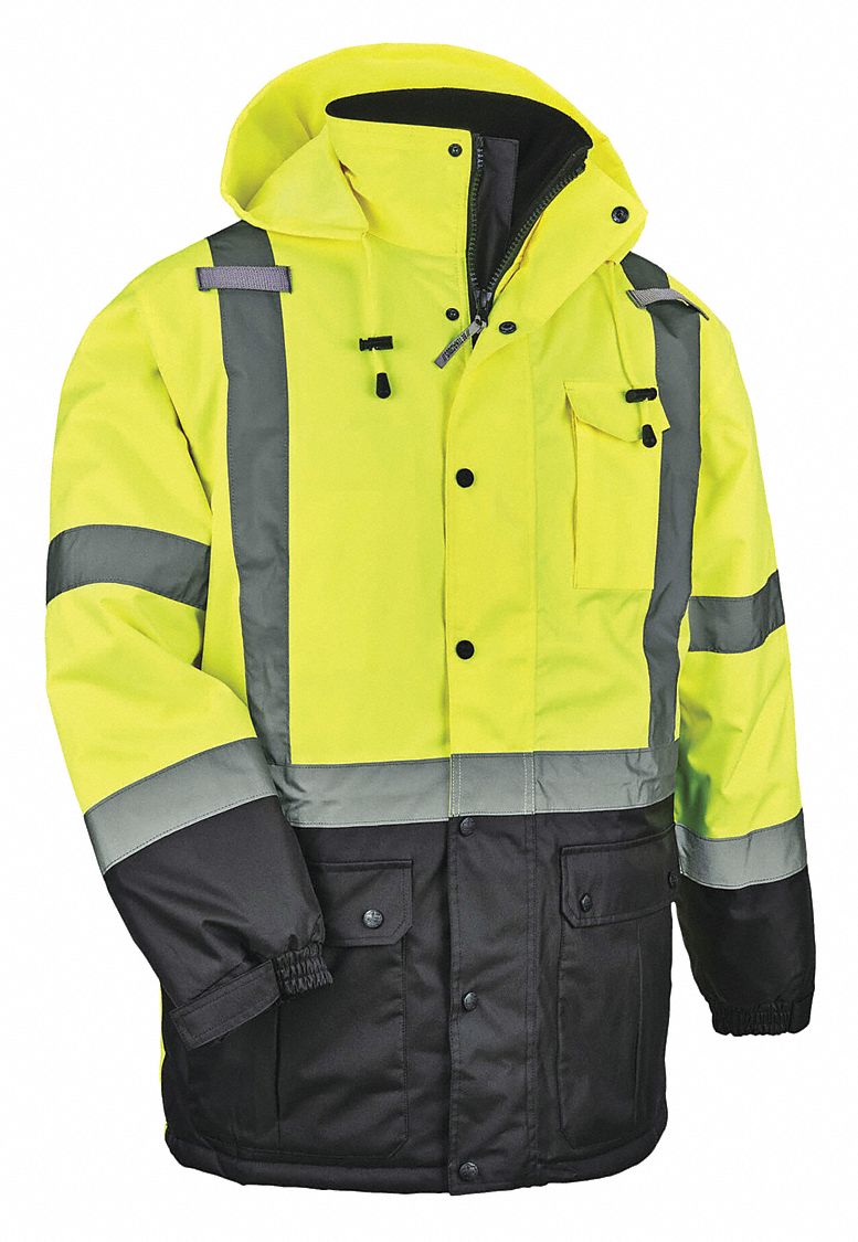 Hi Vis Thermal Parka,Lime,Medium - Grainger