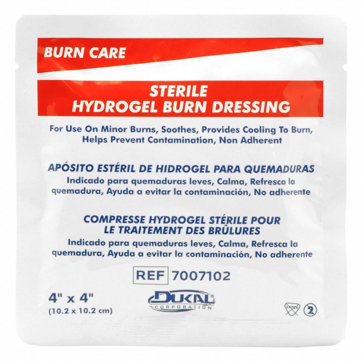 BURNAID 3060 Burn Dressing,White,4"L,4"W 36N028