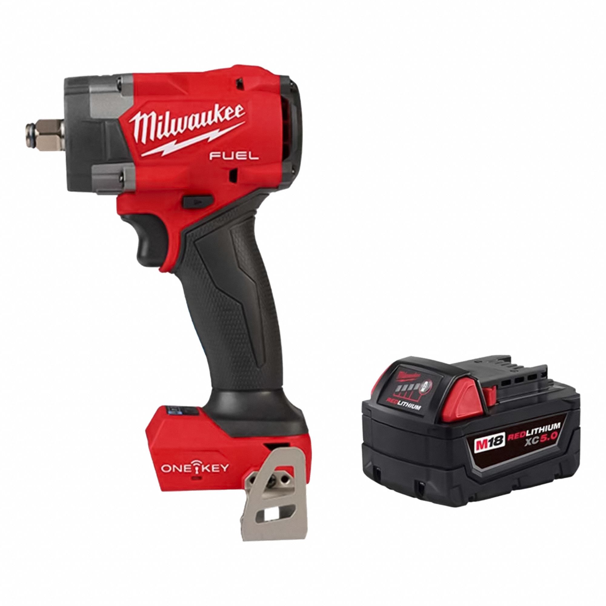 Impact Wrench Kit: 1/2 in Drive Size, 220 ft-lb Fastening Torque, Brushless, 18 V DC Volt