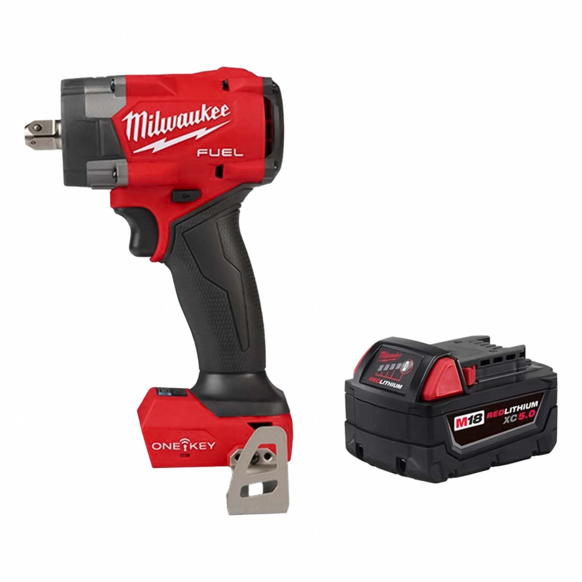 Impact Wrench Kit: 1/2 in Drive Size, 220 ft-lb Fastening Torque, Brushless, 18 V DC Volt