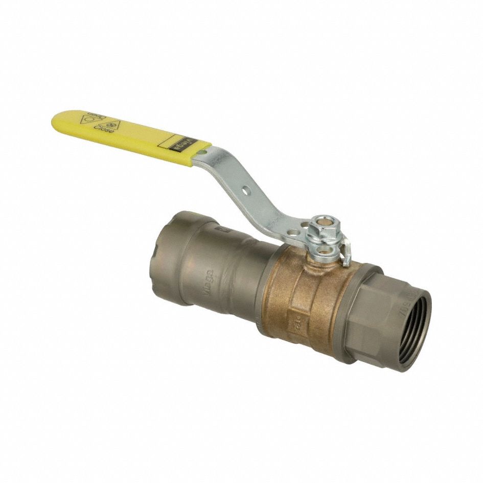 VIEGA MEGAPRESS Manual Two-Way Ball Valve: 1 in, Bronze, Straight, 125 psi Max. Pressure (CWP), PTFE (MPN 30640). Key specifications — Brand: VIEGA MEGAPRESS; Handle: Locking Lever.