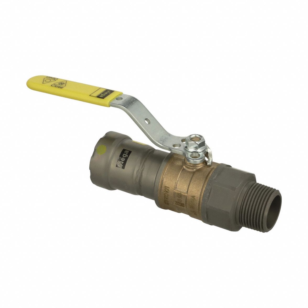 VIEGA MEGAPRESS Manual Two-Way Ball Valve: 1 in, Bronze, Straight, 125 psi Max. Pressure (CWP), PTFE (MPN 30670). Key specifications — Brand: VIEGA MEGAPRESS; Handle: Locking Lever.
