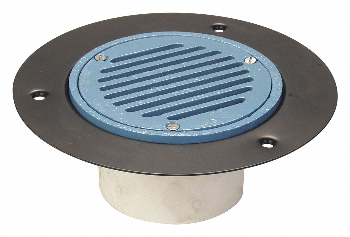 ZURN, Floor Drain,PVC,Medium Duty,C.I.,4