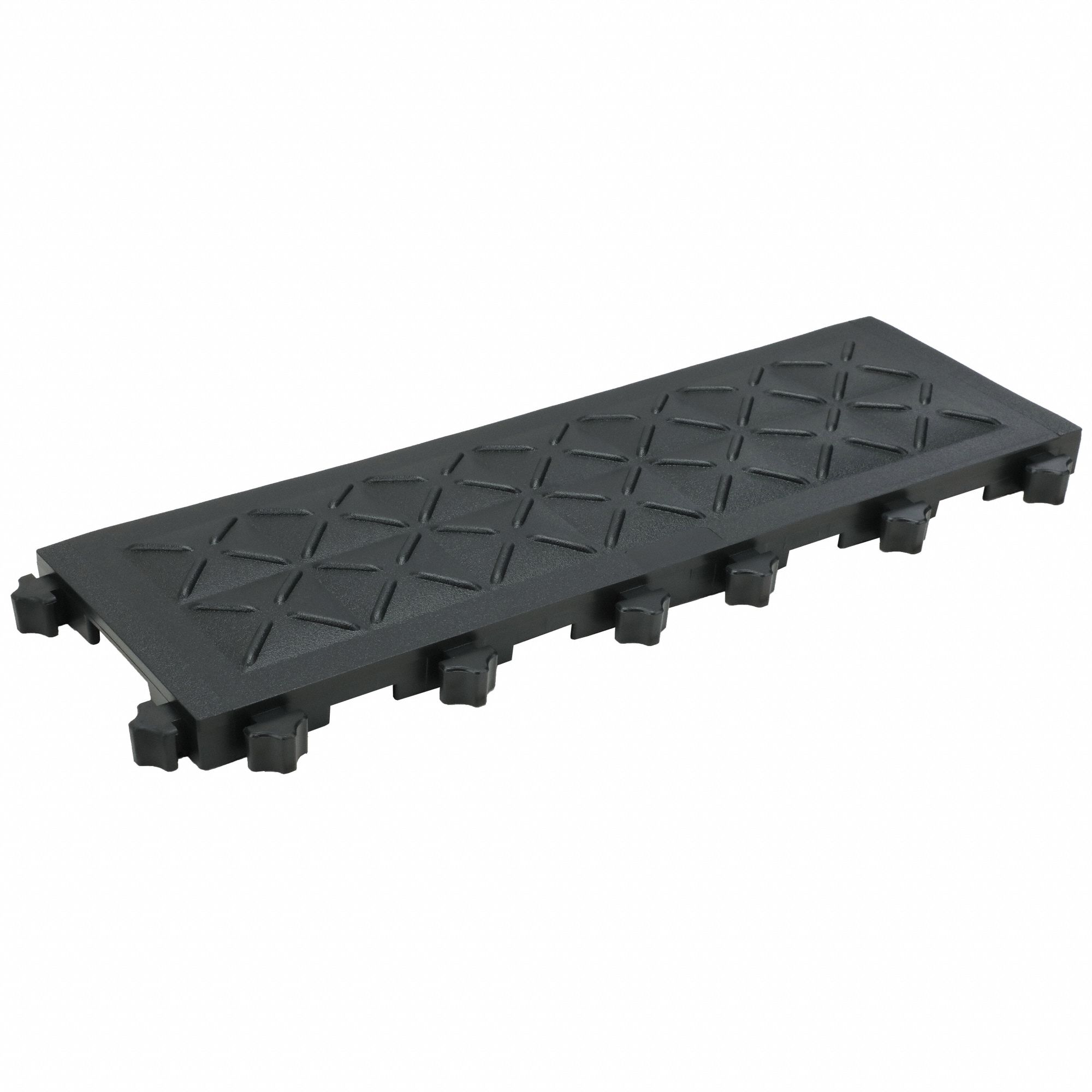 INTERLOCKING ANTIFATIGUE MAT TILE, 6 X 18 IN, BLACK, 10 PK