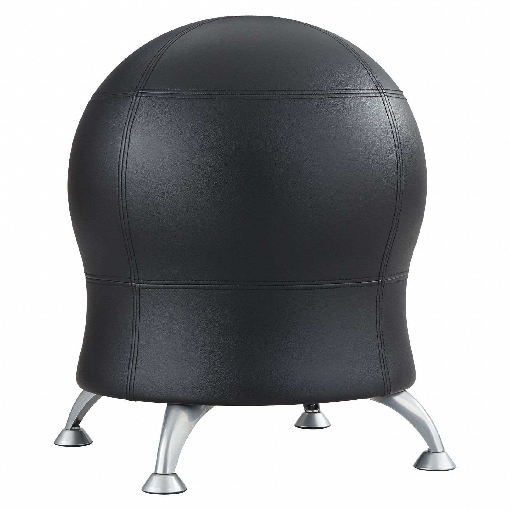 Ball Chair: 23 in Max Overall Ht, 22 1/2 in Overall Wd, Black, 17 1/2 in Seat Wd