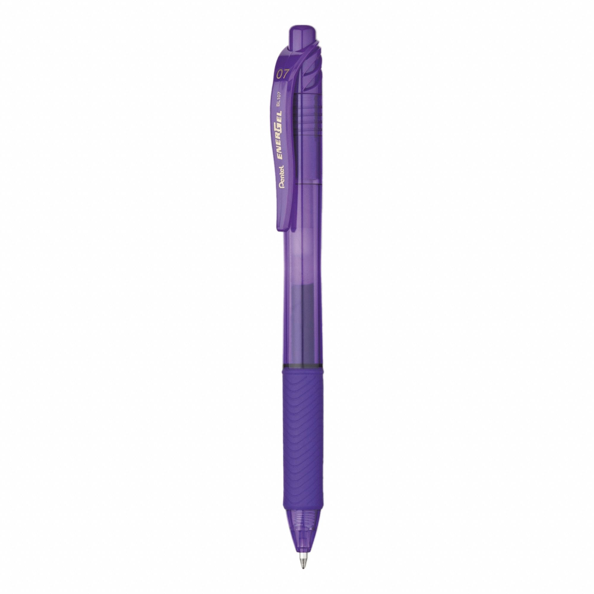 Pen Set: EnerGel-X®, Violet, 0.7 mm, Retractable, Purple, Plastic, Cushion Included, 12 PK