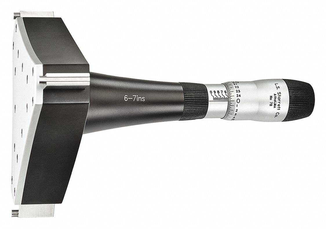 Mechanical 3-Point Inside Micrometer: 6 in to 7 in, 1 Micrometers, +/-0.0003 in Accuracy