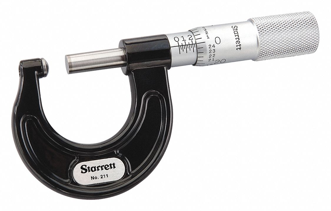 STARRETT Plain Thimble Outside Micrometer 30A335211XP Grainger