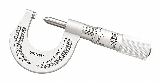 SCREW THREAD MICROMETER METRIC, UNIFIED INCH THREAD , 0 TO1 IN RANGE
