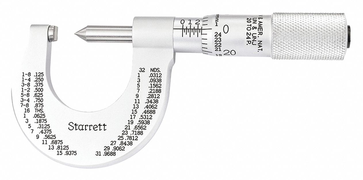 SCREW THREAD MICROMETER METRIC, UNIFIED INCH THREAD , 0 TO1 IN RANGE