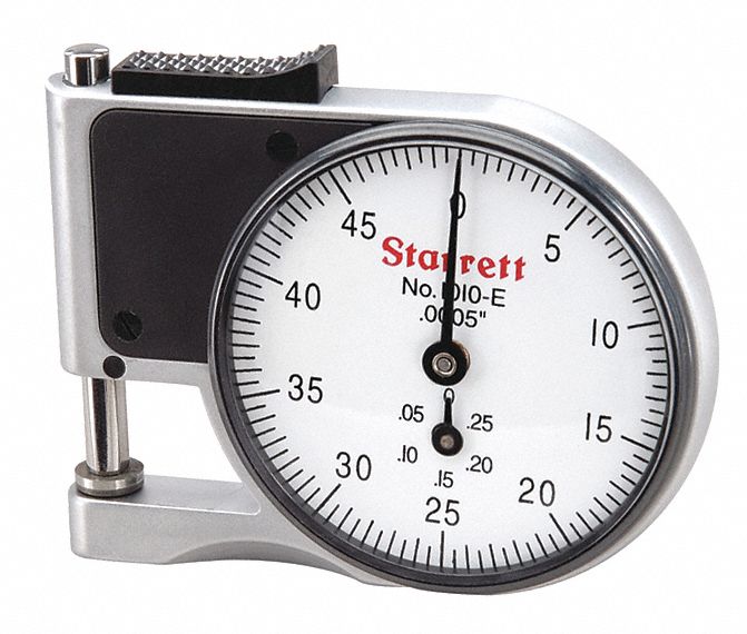 POCKET DIAMETER THICKNESS GAUGE, 0 IN TO 0.375 IN RANGE, 005 IN GRADUATIONS