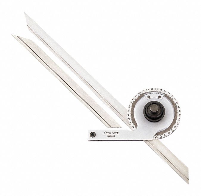 Starrett Bevel Protractor, 0 ° To 360 ° Range, ½ ° Graduations, + ¼ 