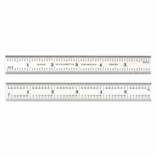 Starrett Ruler Spring Tempered Steel 6 L X 3 4 W 30a981 C616r 6 Grainger