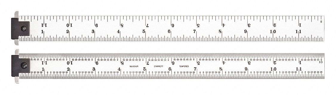 STARRETT, 4R, 16ths/64ths/8ths/Quick-Reading 32nds, Ruler - 30A992 ...