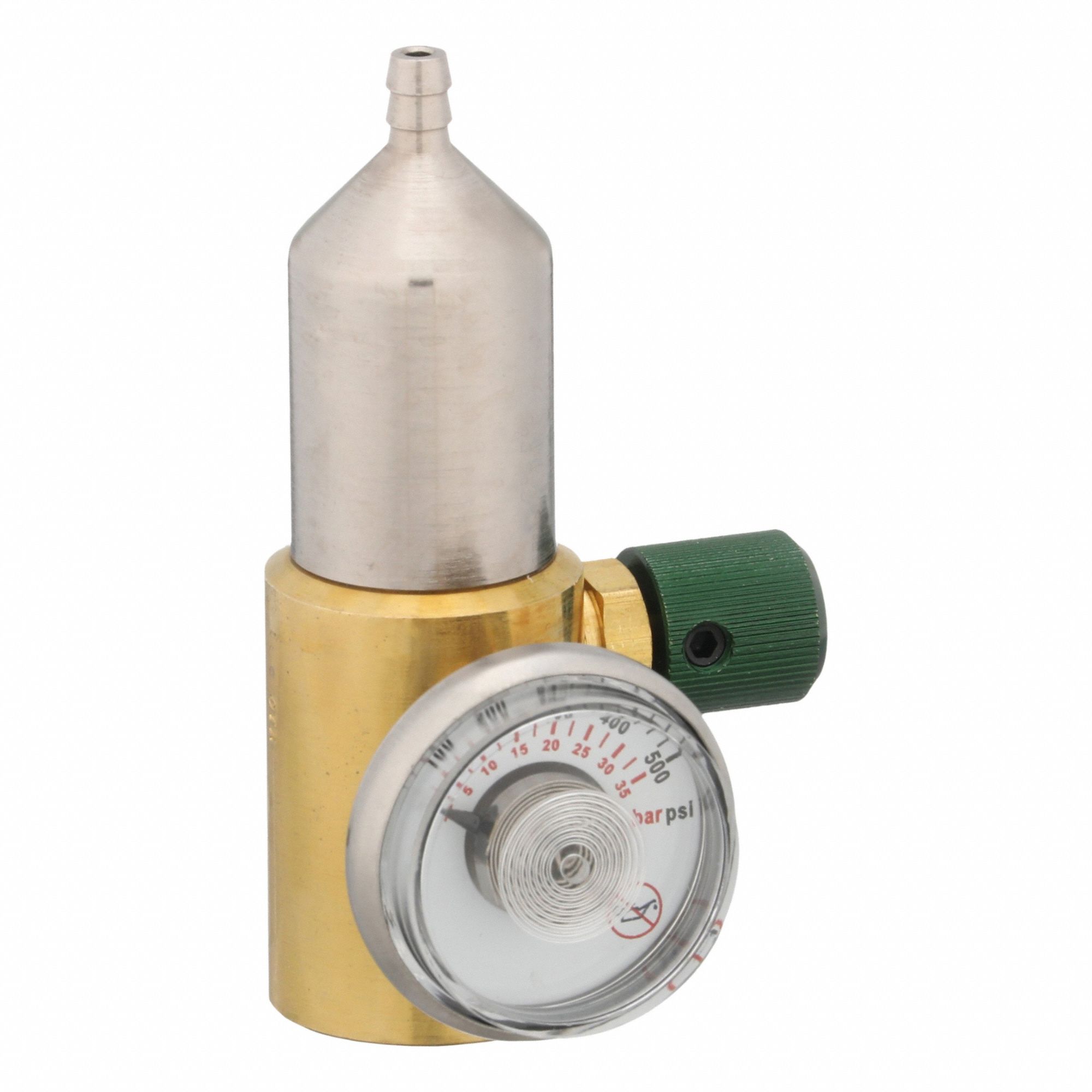 Gas Cylinder Regulator: Brass, 0.5 lpm Max Flow Rate, Gas Regulator, CGA 600