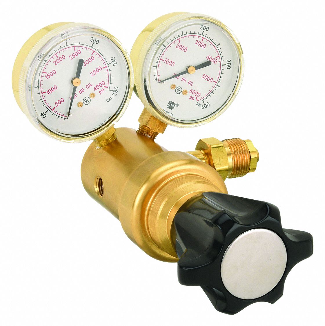 Specialty Gas Regulator: Two Stage, CGA 590 Inlet, 1/4" NPT M Outlet, 125 psig