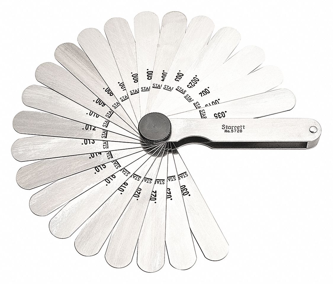 STARRETT, Inch, 22 Feeler Blades, Feeler Gauge Set 30C282572B Grainger