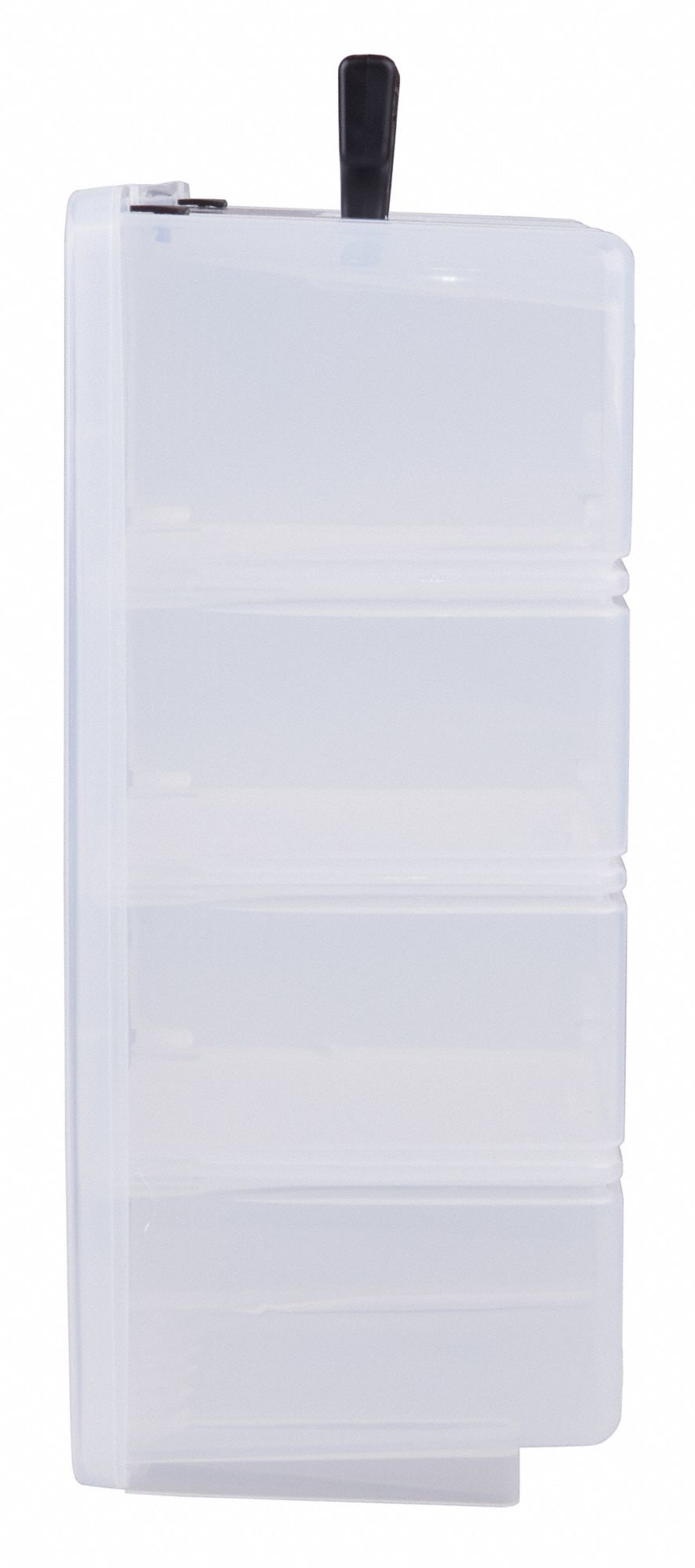 FLAMBEAU Adjustable Compartment Box: 14 1/8 in x 6 1/4 in, Clear, 8 ...