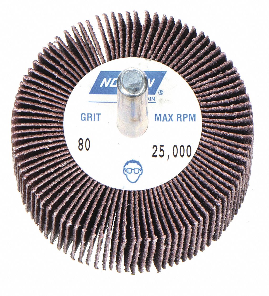 Flap Wheel, 3/8  Dia, 3/8  W, Shk 1/8,  80