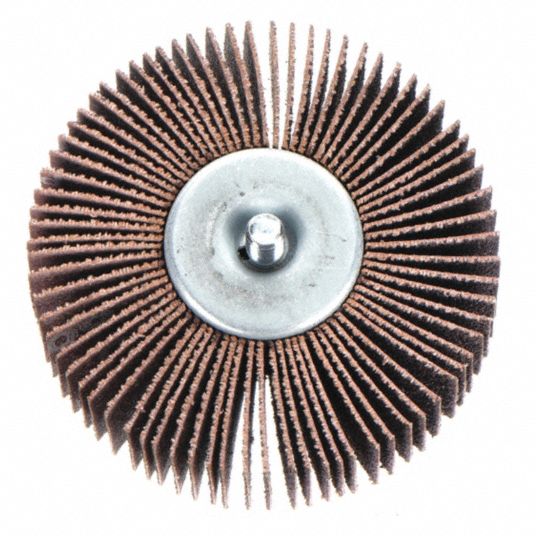 NORTON, 2 in Dia x 1/2 in W, 1/4"20 ThreadedShank, Mounted Flap Wheel