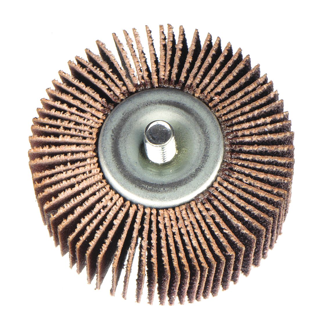 MERIT, 1 3/8 in Dia x 5/8 in W, 1/4"20 ThreadedShank, Flap Wheel