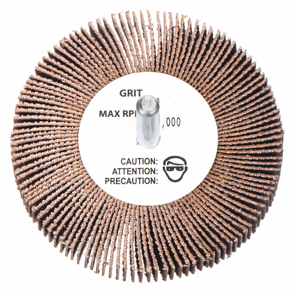 MERIT, 3/8 in Dia x 3/8 in W, 1/8 in StraightShank, Flap Wheel