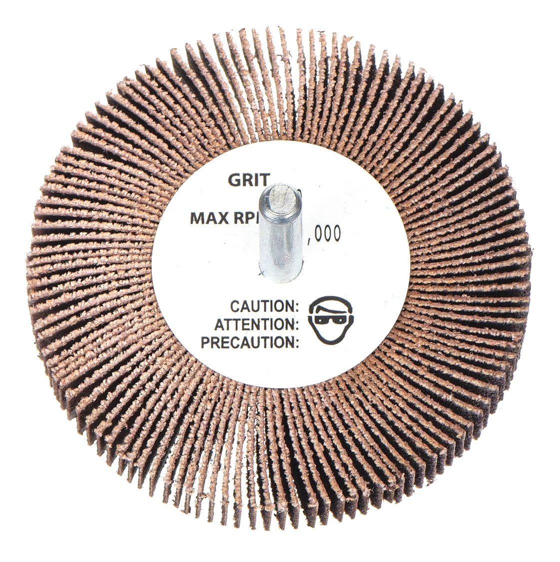 MERIT, 2 1/2 in Dia x 1 in W, 1/4 in StraightShank, Flap Wheel