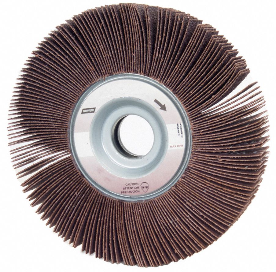 NORTON Coated Unmounted Flap Wheel, 80 Grit Ceramic, 6 in Diameter, 2