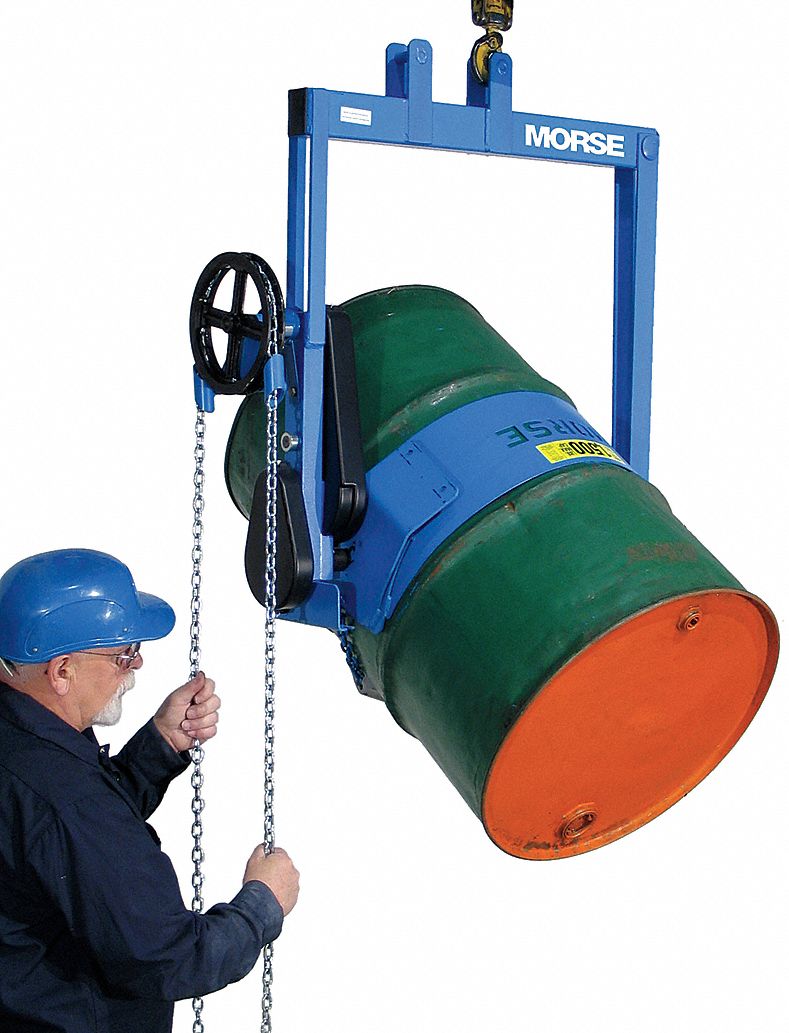 DRUM LIFTR AND POURER,1500 LB. LOAD CAP.