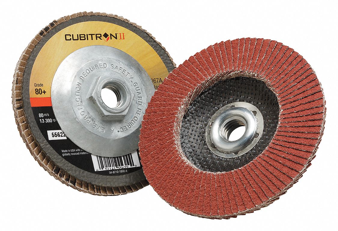 Flap Disc: Type 29, 4-1/2" x 5/8"-11, Ceramic, 80 Grit, Fiberglass Bk, Std Density