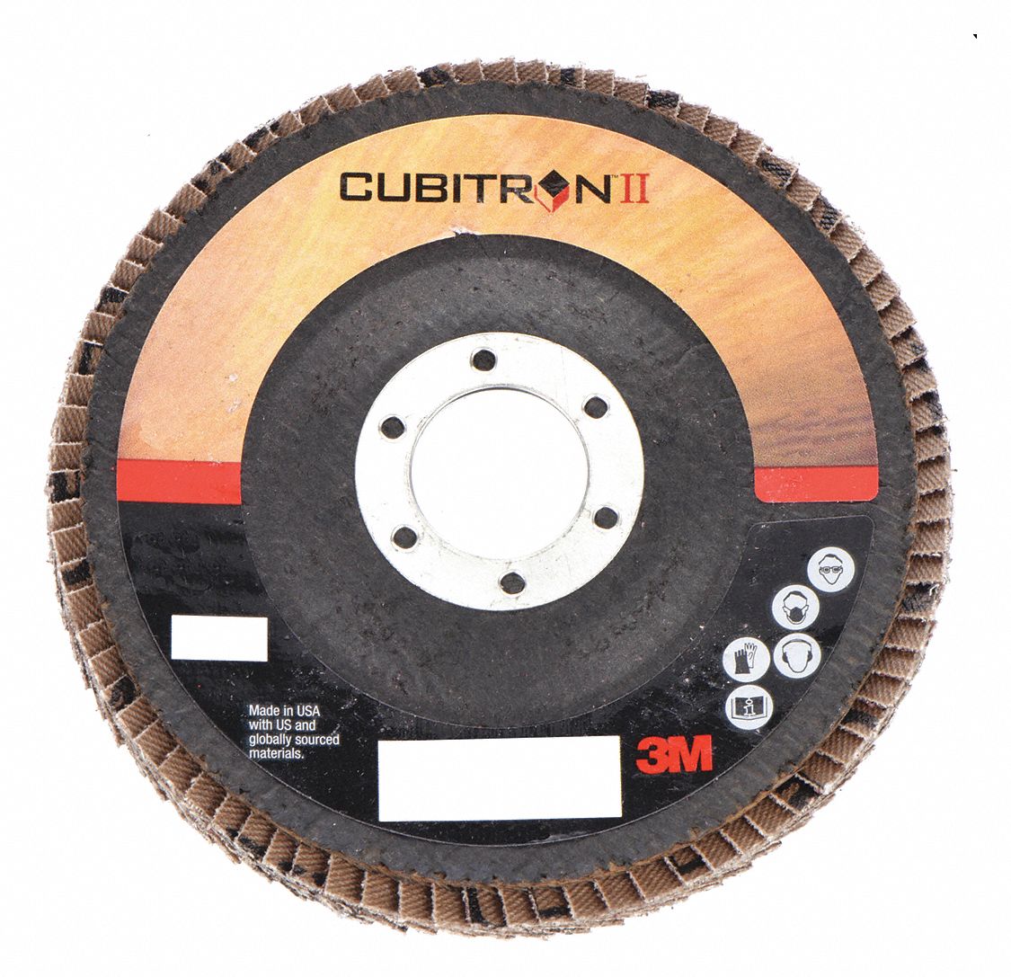 FLAP DISC, TYPE 29, 4½ IN X ⅞ IN, CERAMIC, 60 GRIT, FIBREGLASS BACKING, STANDARD DENSITY, 967A