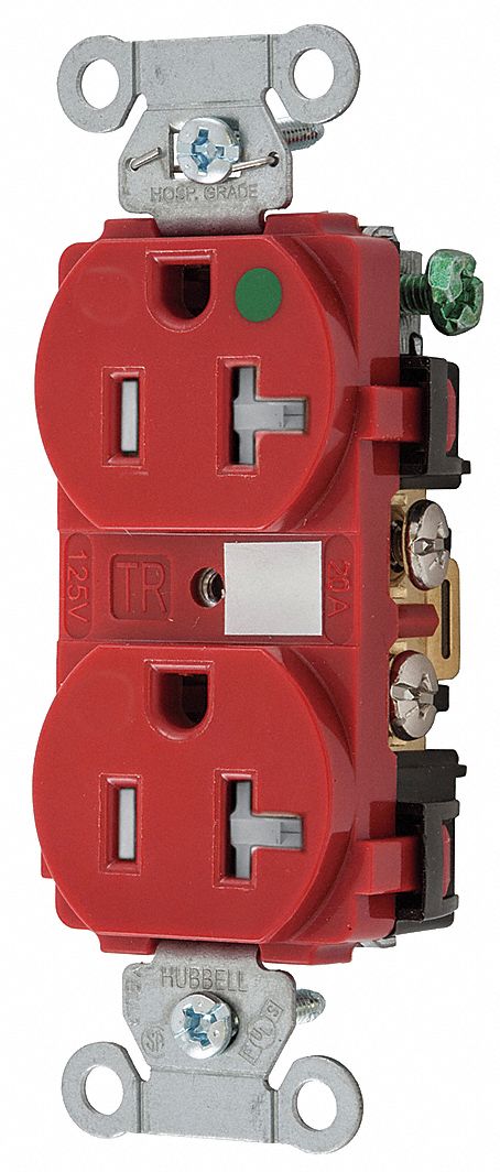 HUBBELL WIRING DEVICE-KELLEMS 20 A, Hospital Grade