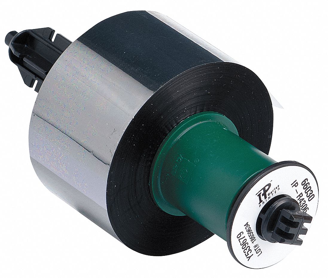 Single-Color Printer Ribbon: 1 9/16 in x 984 ft, Black, Resin, R6200
