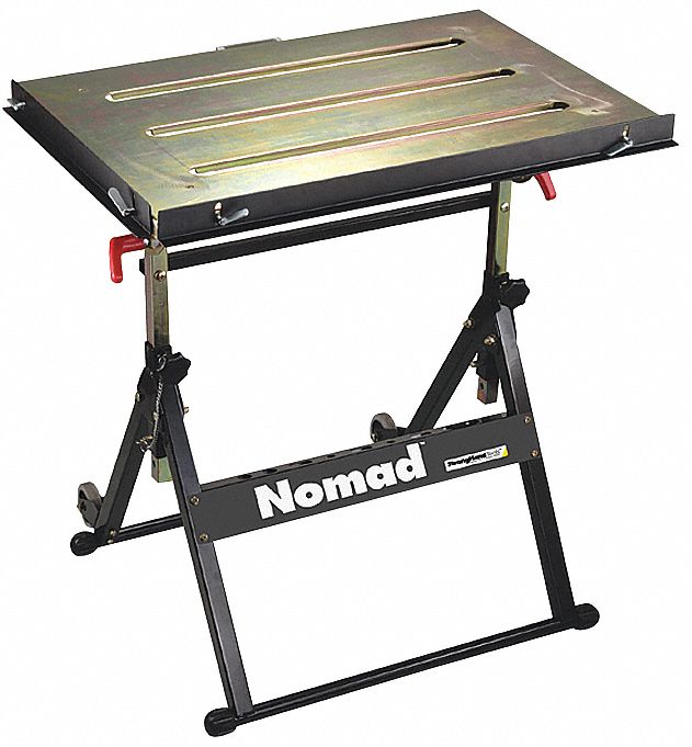 Portable Welding Table: 30 in Work Surface Wd, 20 in Work Surface Dp, 350 lb Load Capacity