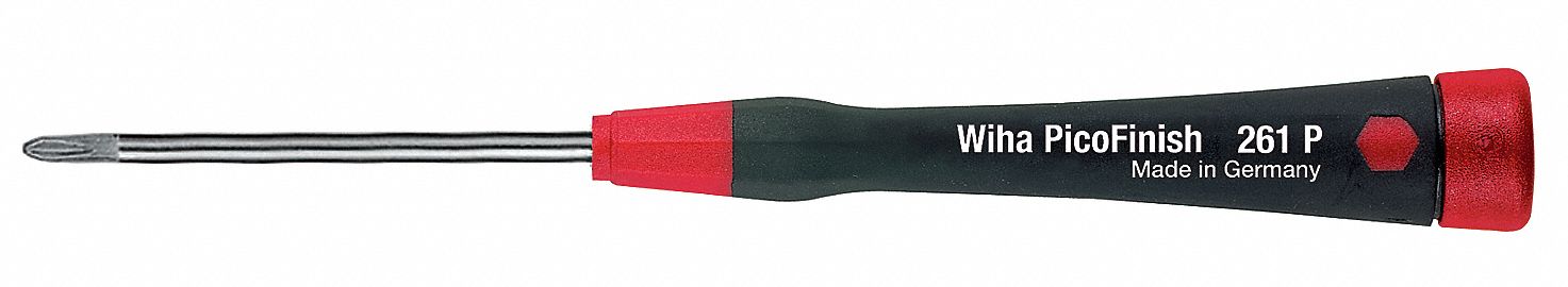 PRECISION PHILLIPS SCREWDRIVER, #0 TIP SIZE, 5¾ IN OVERALL L, 2 IN SHANK L, MOLDED GRIP